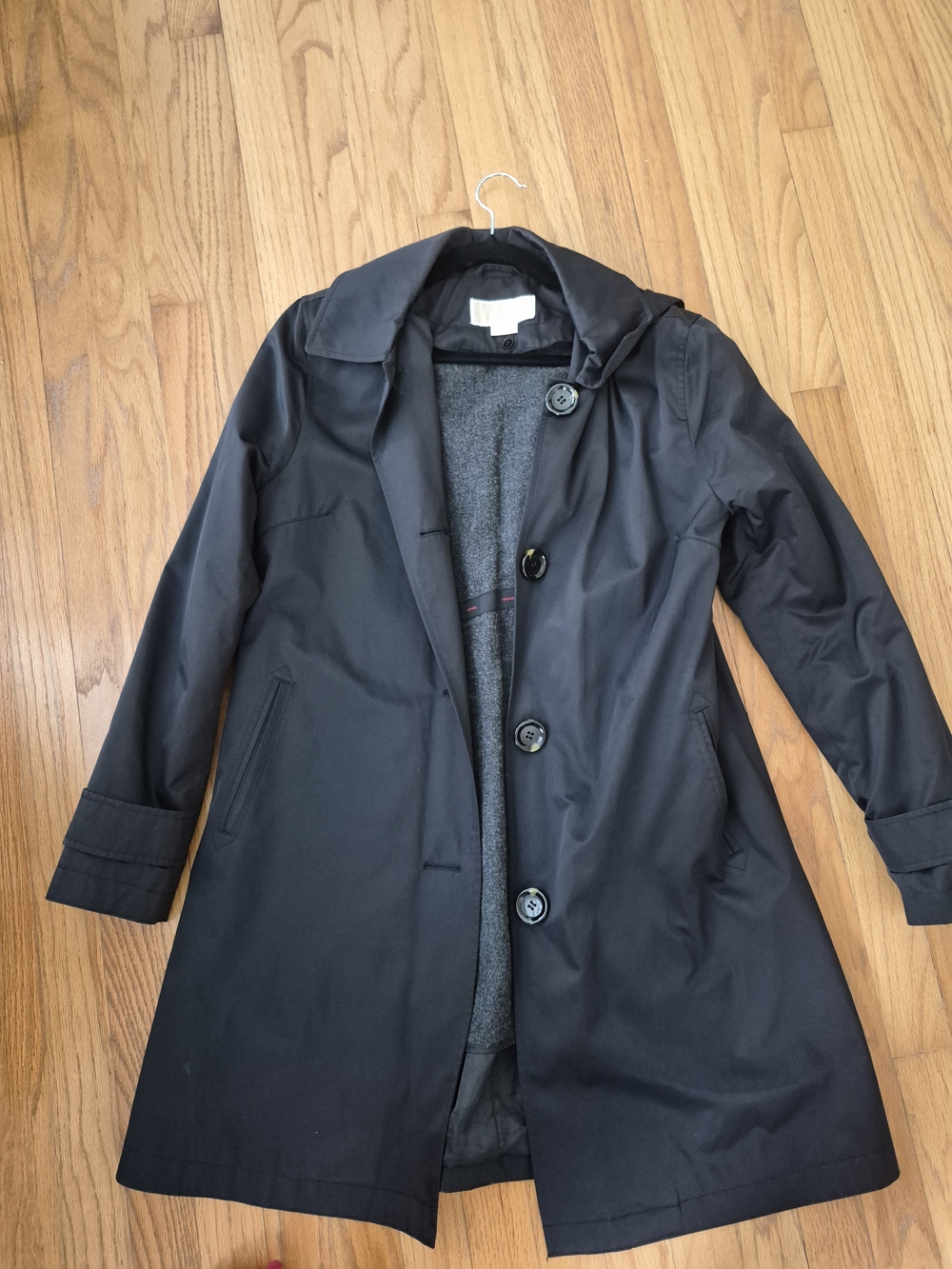Michael Kors Black Single-Breasted Trench Coat